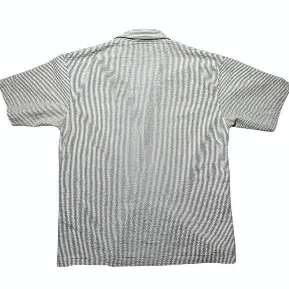 Nautica Green Striped Short Sleeve Seersucker Pajama Top Sleep Shirt Size L - Picture 9 of 13